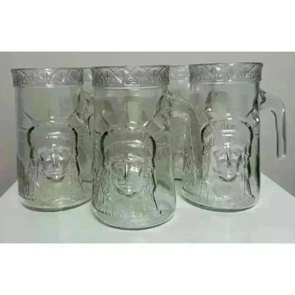 Anchor Hocking Other - 1985 Anchor Hocking Statue of Liberty Centennial Clear Glass Mug Stein Set of 5